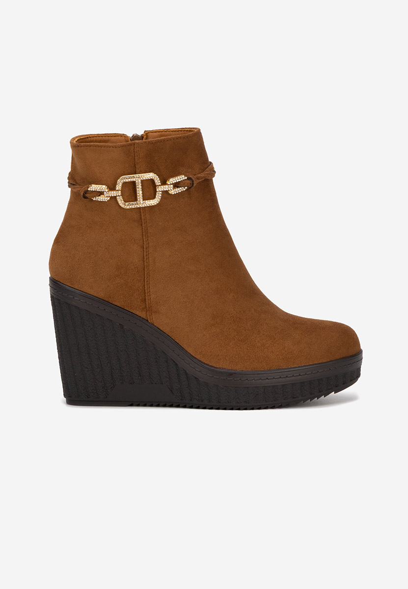 Camelové kotníkové čižmy na platforme Charlet V3