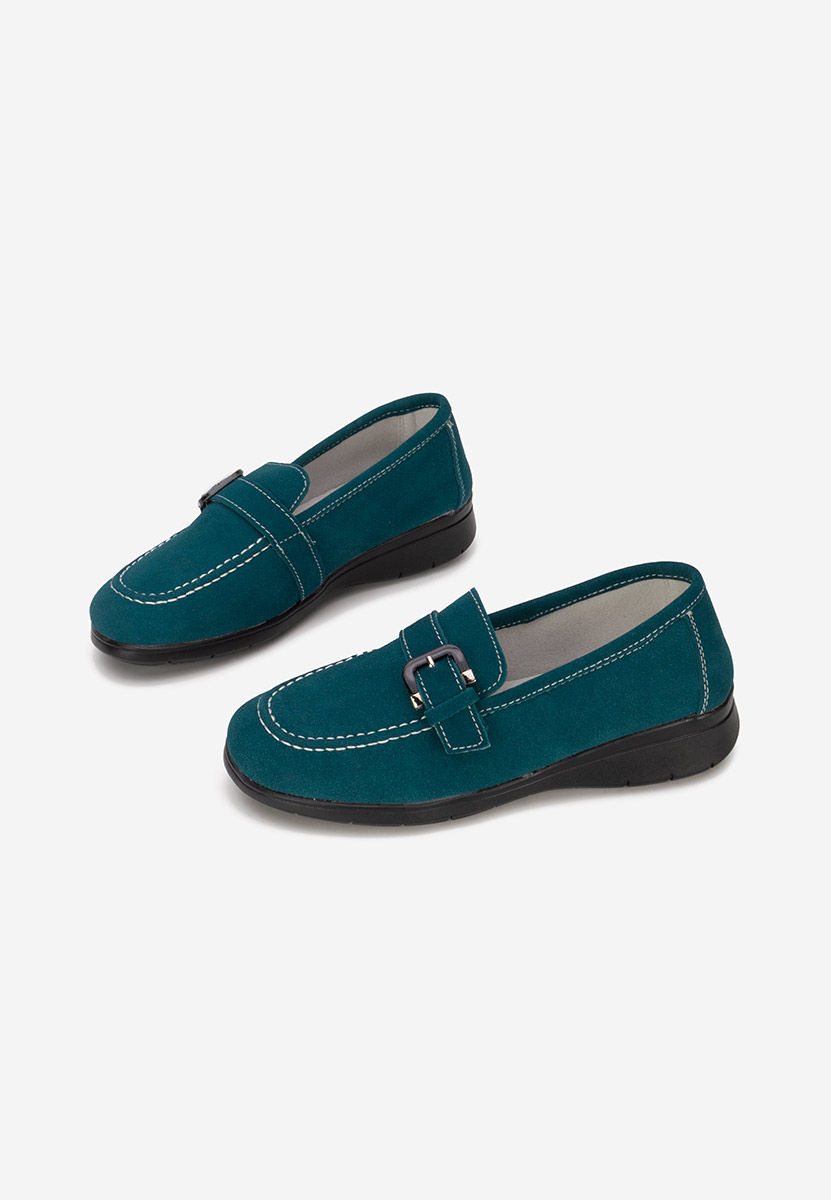 Zelené kožené mokasíny dámske Bernara V2