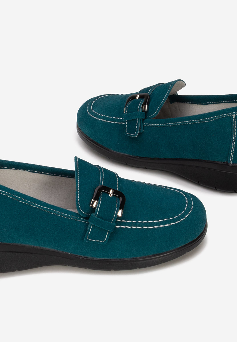 Zelené kožené mokasíny dámske Bernara V2