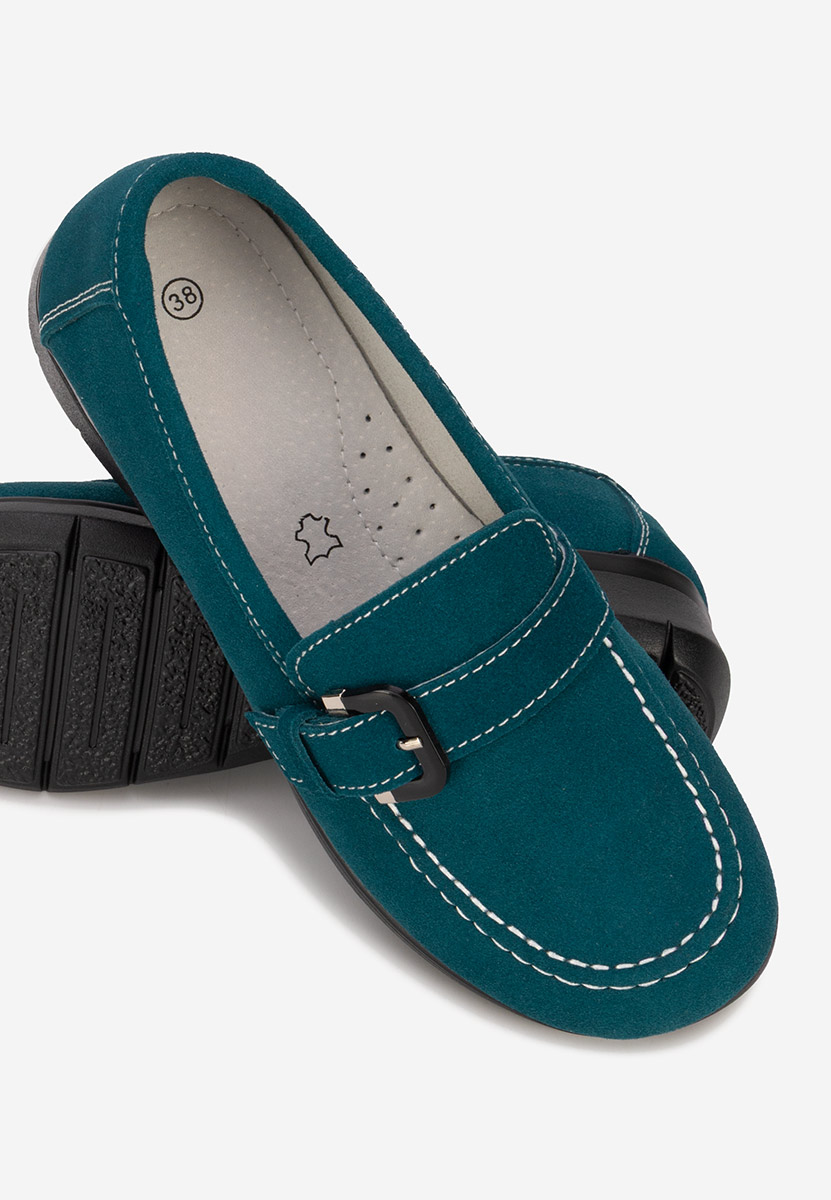 Zelené kožené mokasíny dámske Bernara V2