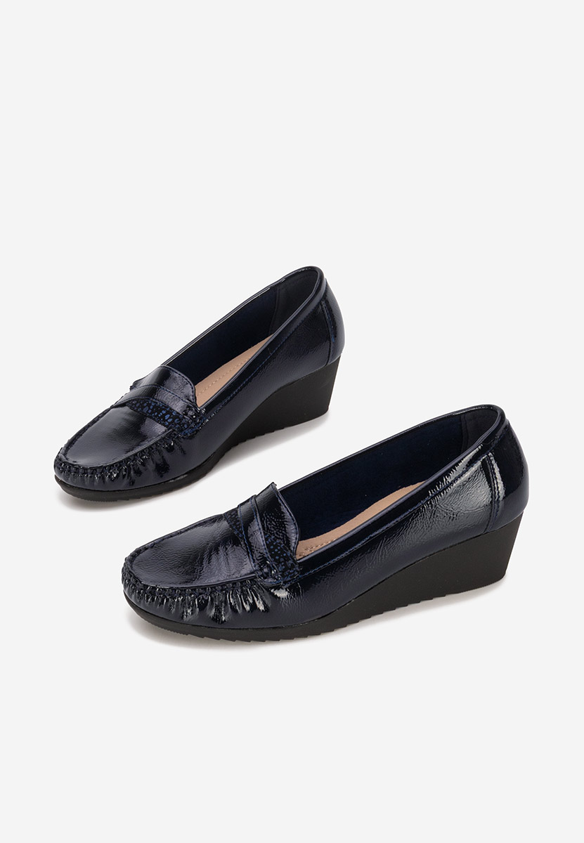 Tmavomdoré dámske mokasíny na platforme Saina