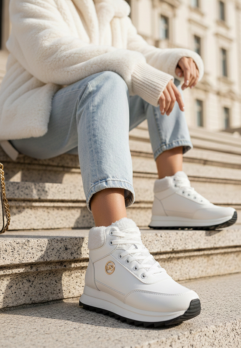 Biele dámske zimné tenisky Avilma