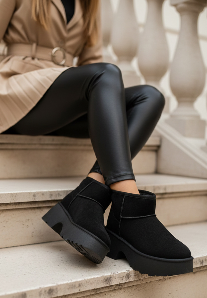 Čierne dámske zimné členkové čižmy Tarnia