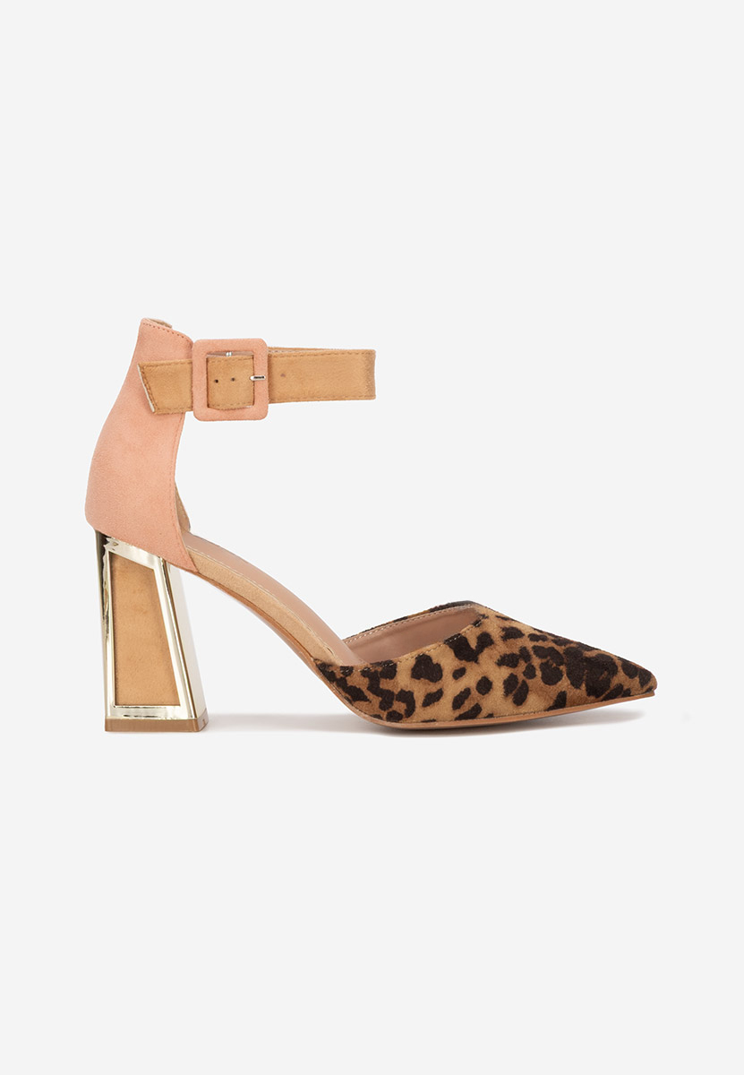 Leopardie lodičky na hrubom opätku Rebecka