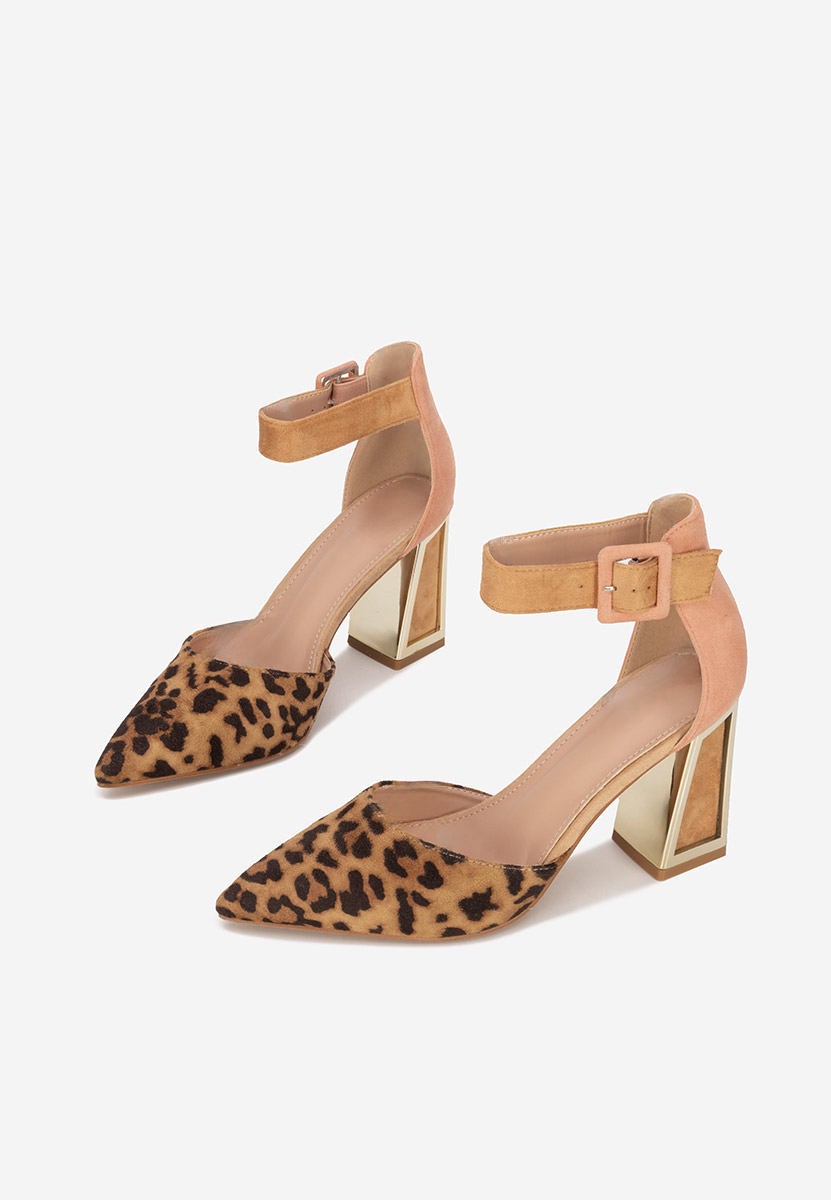 Leopardie lodičky na hrubom opätku Rebecka