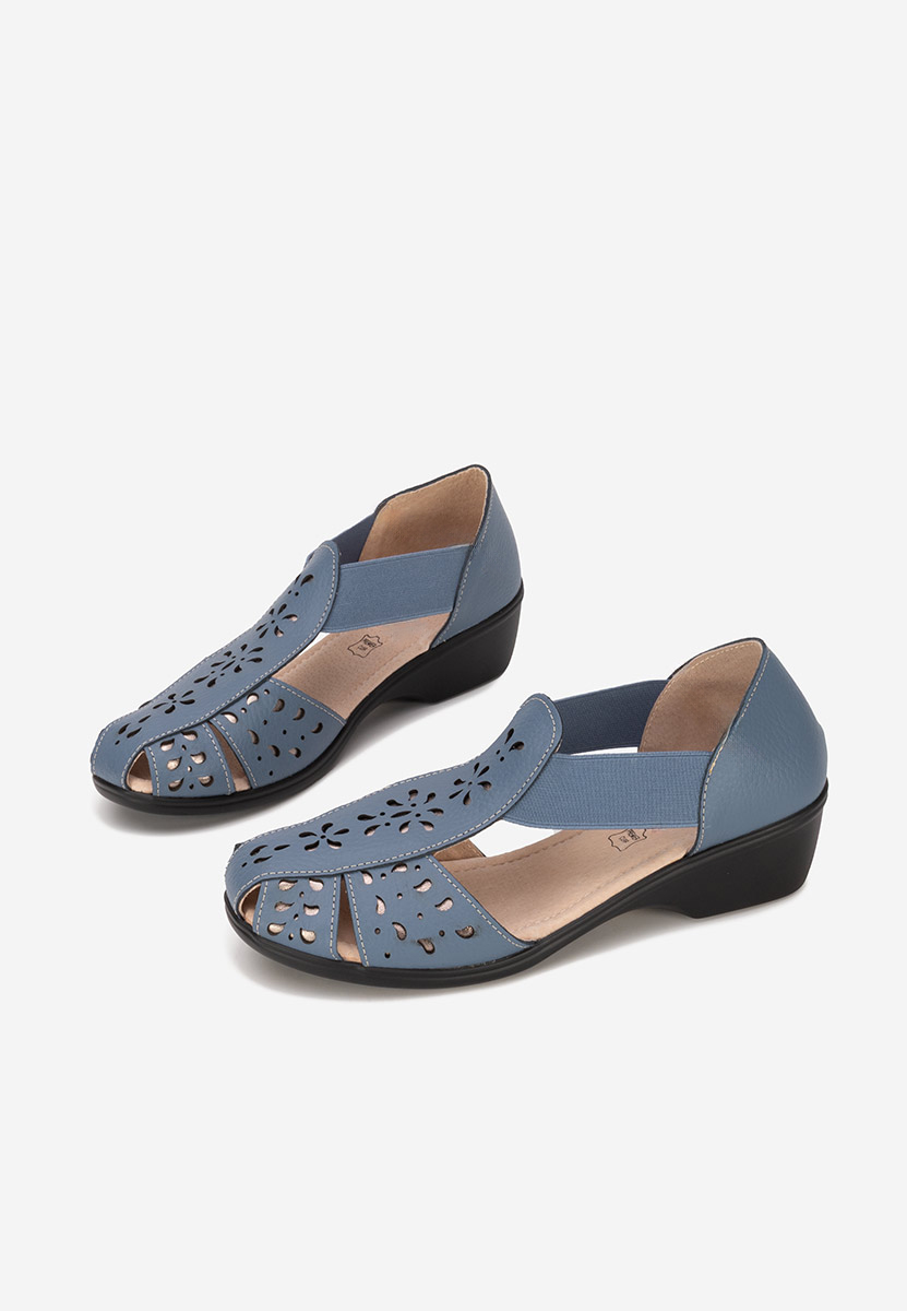 Modré dámske kožené sandále Melona