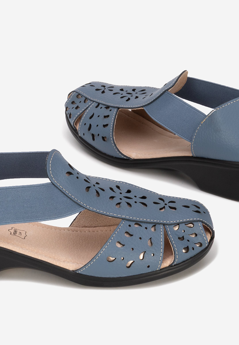 Modré dámske kožené sandále Melona