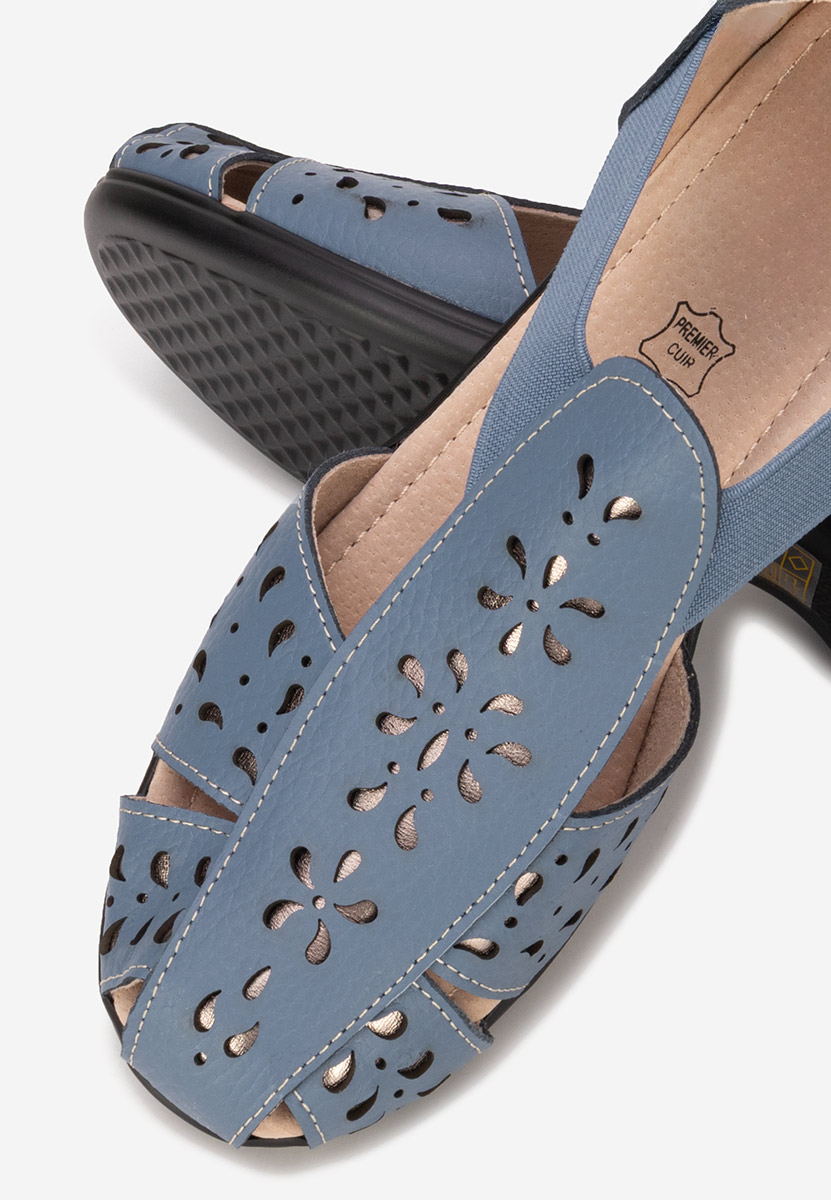 Modré dámske kožené sandále Melona