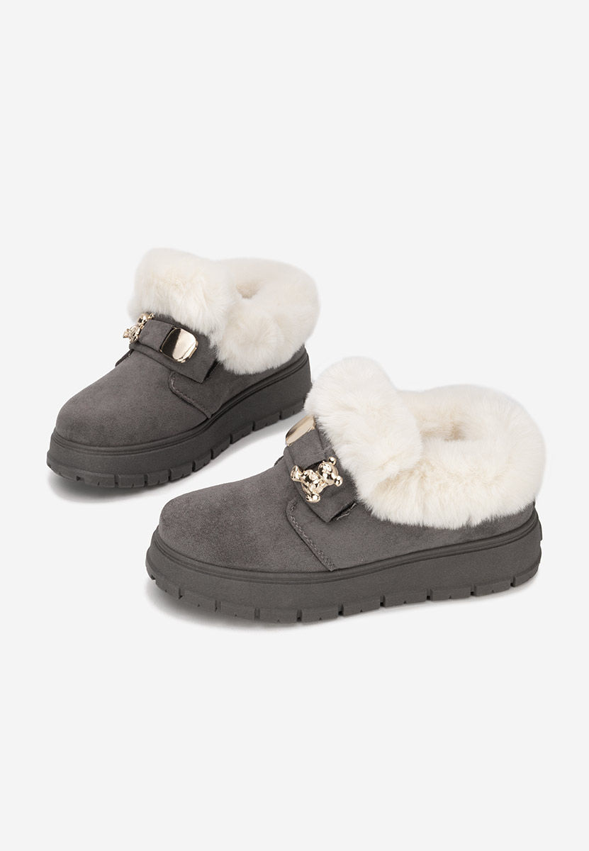 Sivé dámske zimné členkové čižmy Amilce