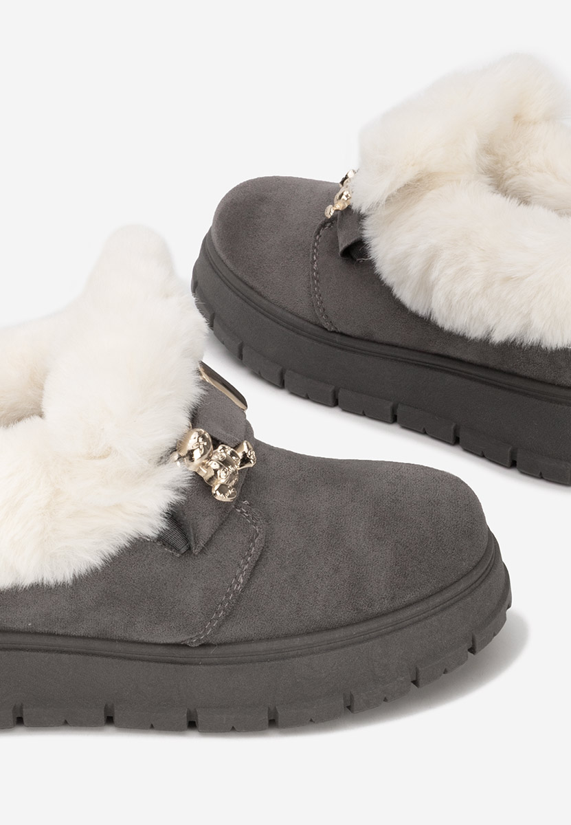 Sivé dámske zimné členkové čižmy Amilce