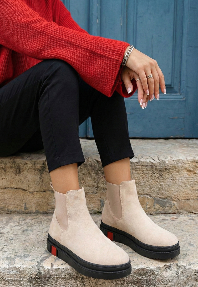 Béžové členkové čižmy Samera