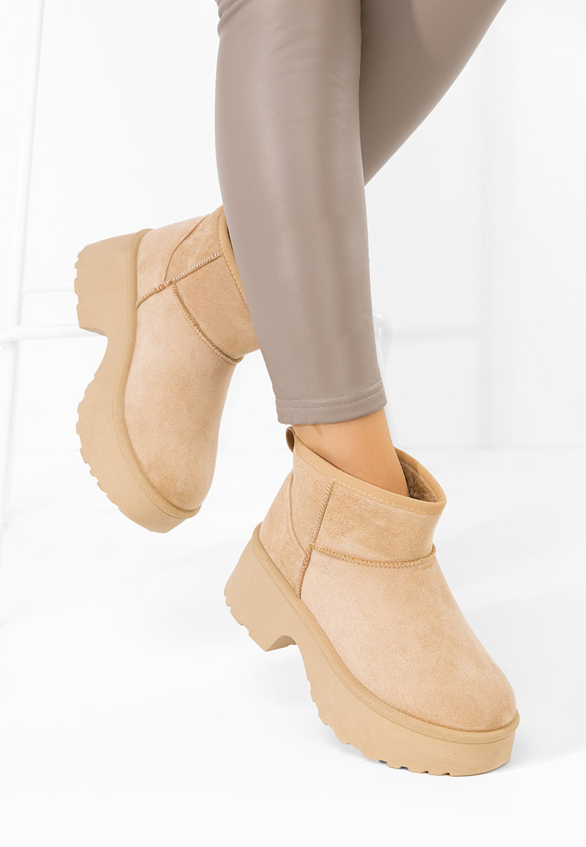 Béžové dámske zimné členkové čižmy Tarnia