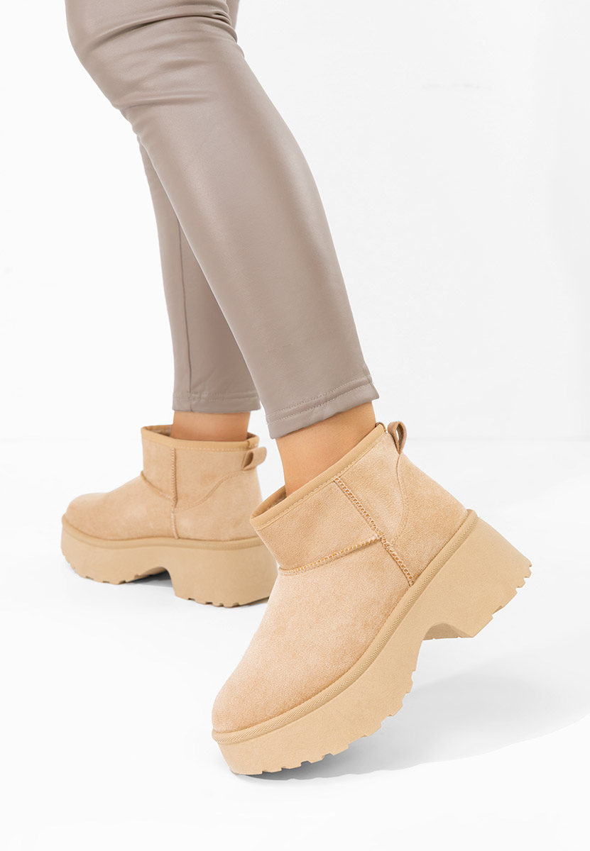 Béžové dámske zimné členkové čižmy Tarnia