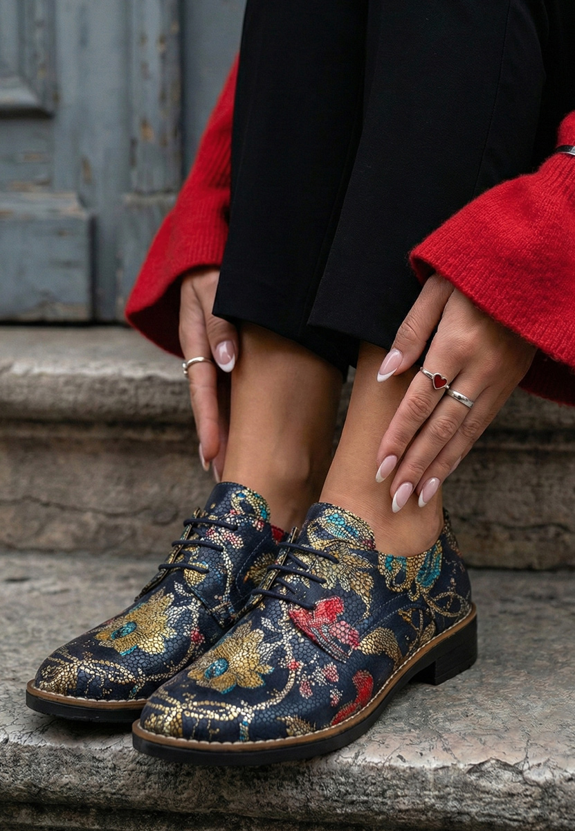 Farebné kožené derby dámske Otivera