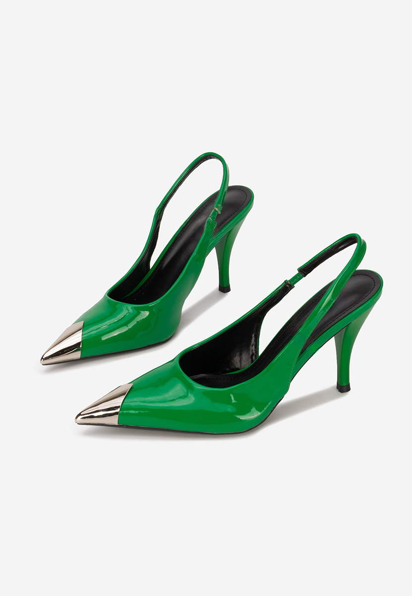 Zelené lodičky s otvorenou pätou Rachel