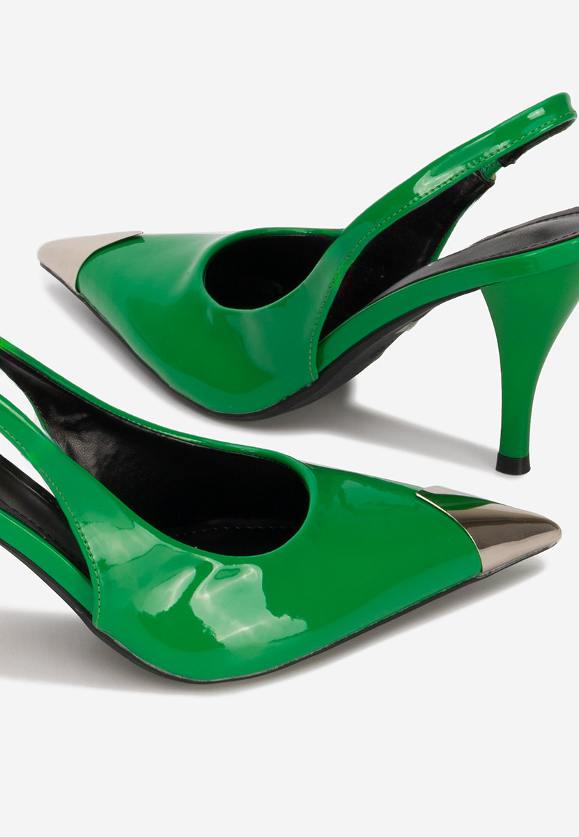 Zelené lodičky s otvorenou pätou Rachel