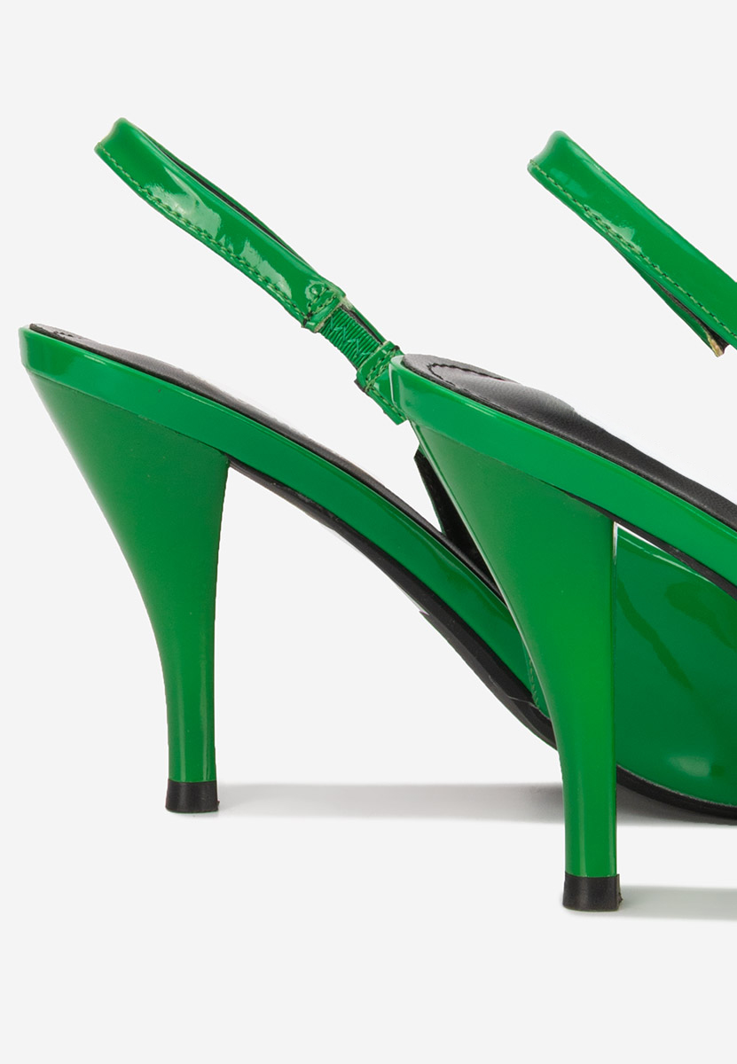 Zelené lodičky s otvorenou pätou Rachel