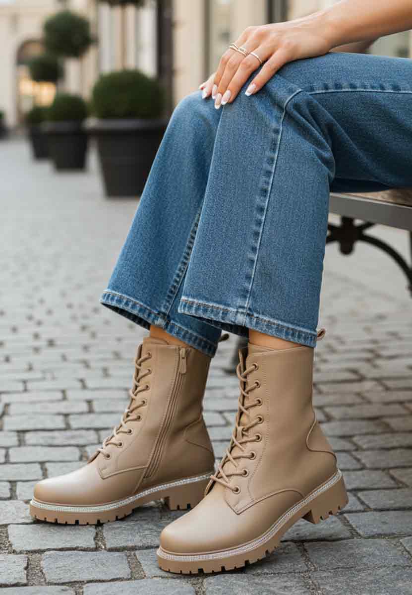 Khaki dámske workery Savencia