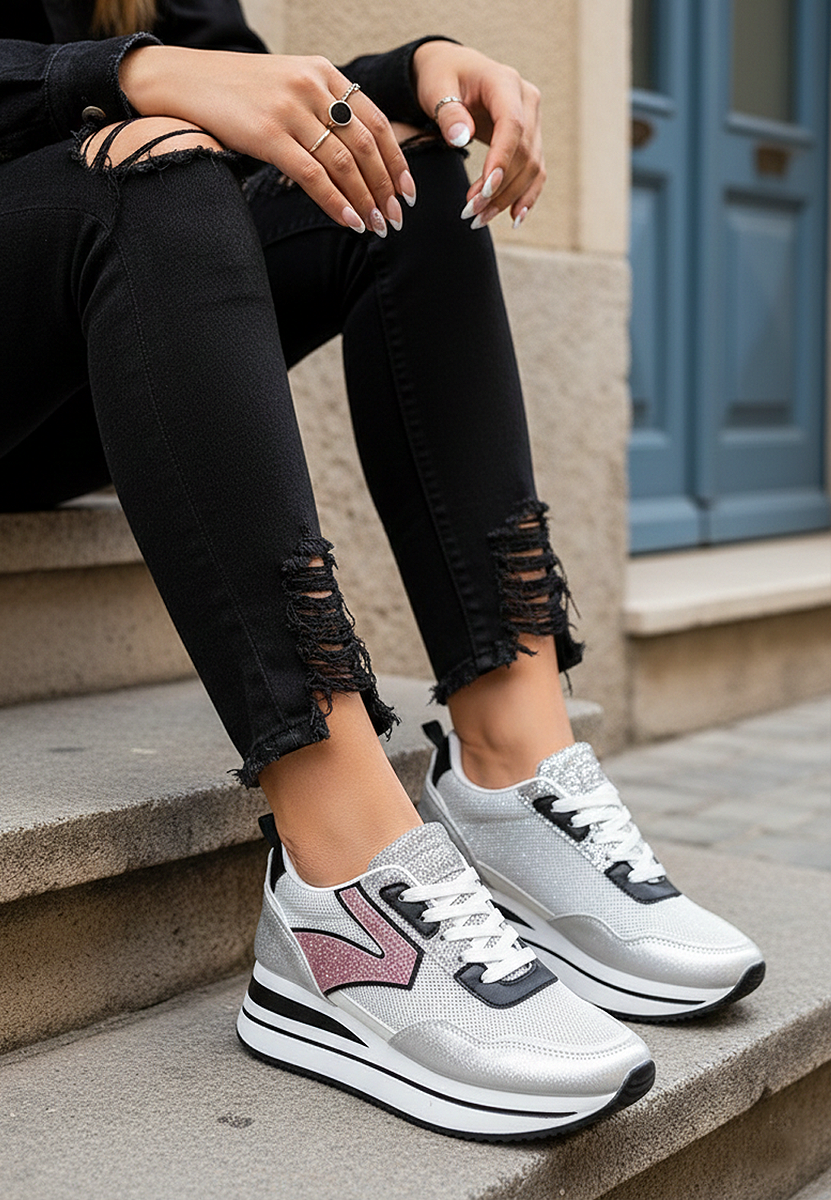 Strieborné dámské botasky Tarika