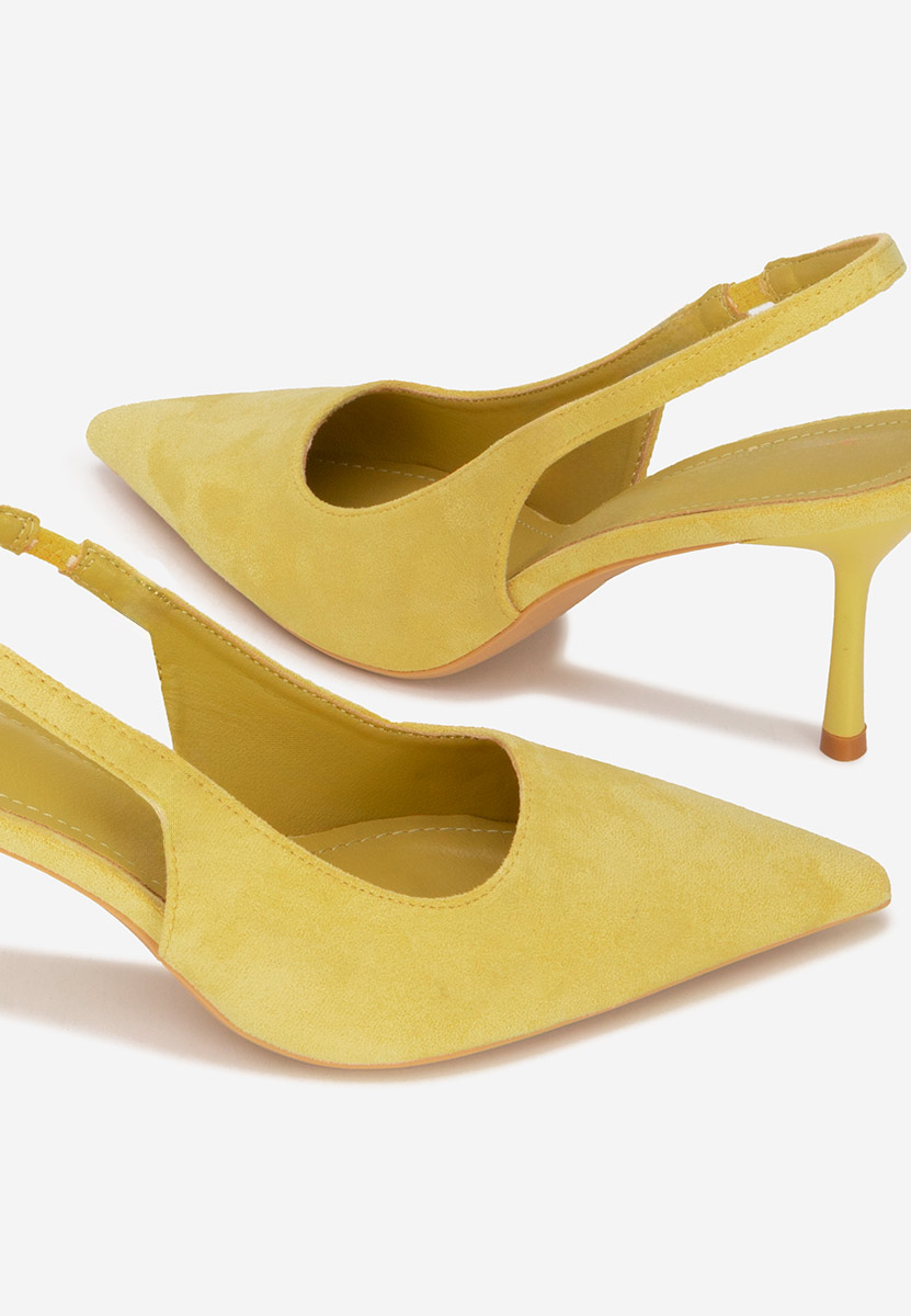 Žlté lodičky s otvorenou pätou Karila