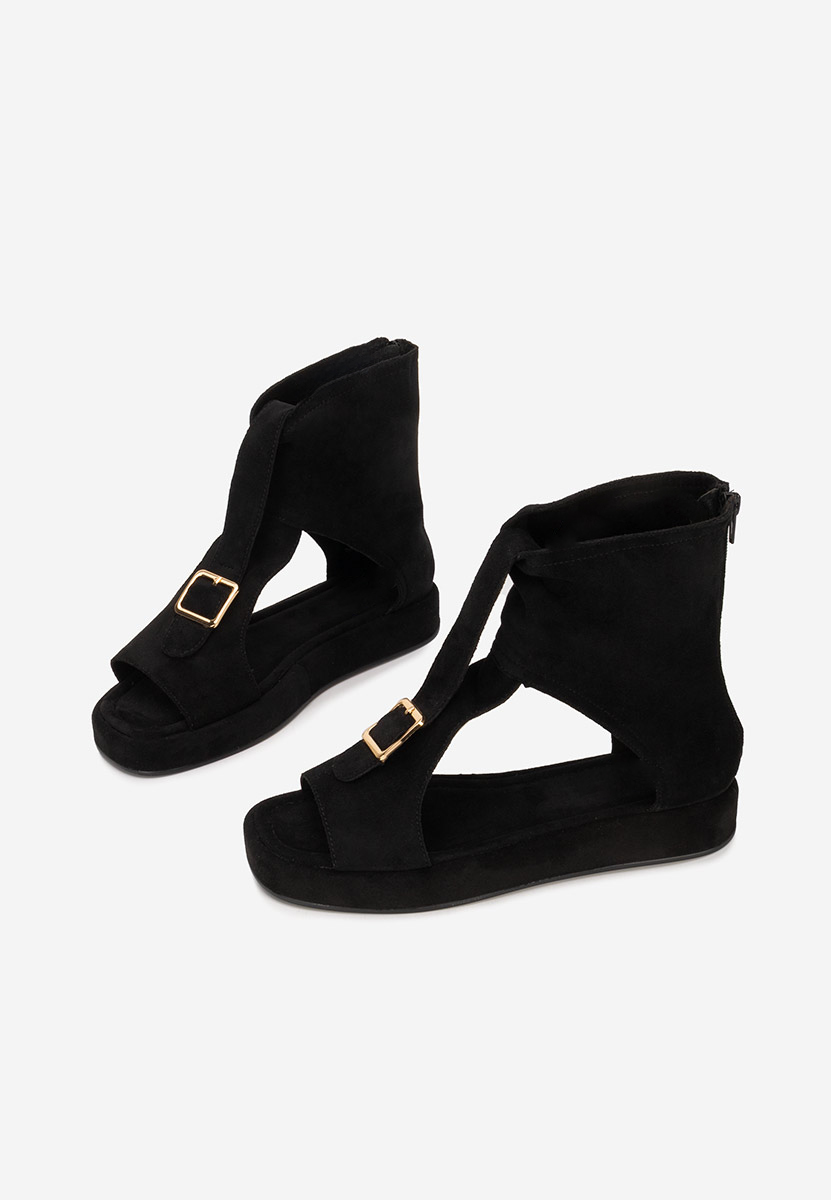 Čierne dámske nízke sandále Petria