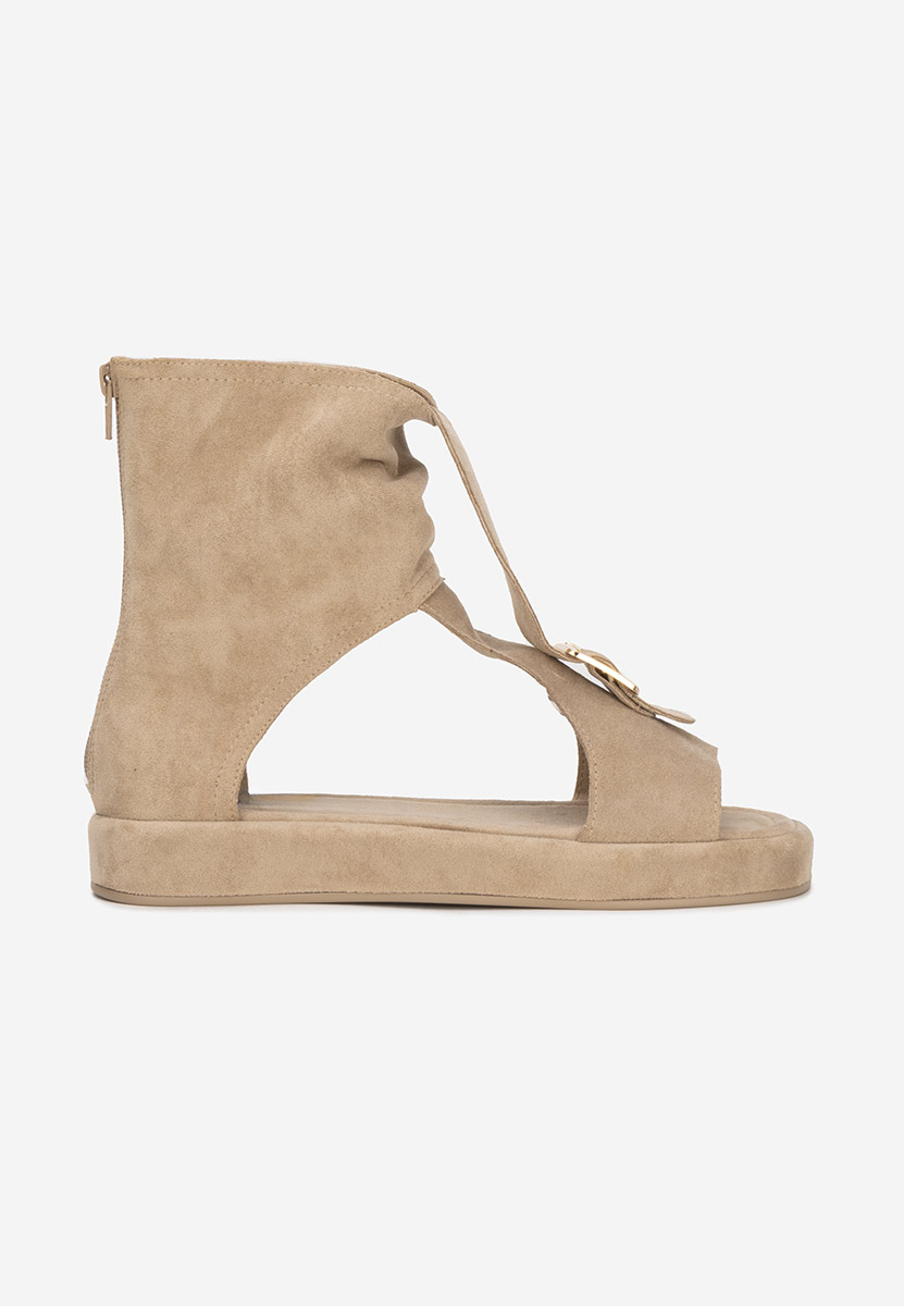 Khaki dámske nízke sandále Petria