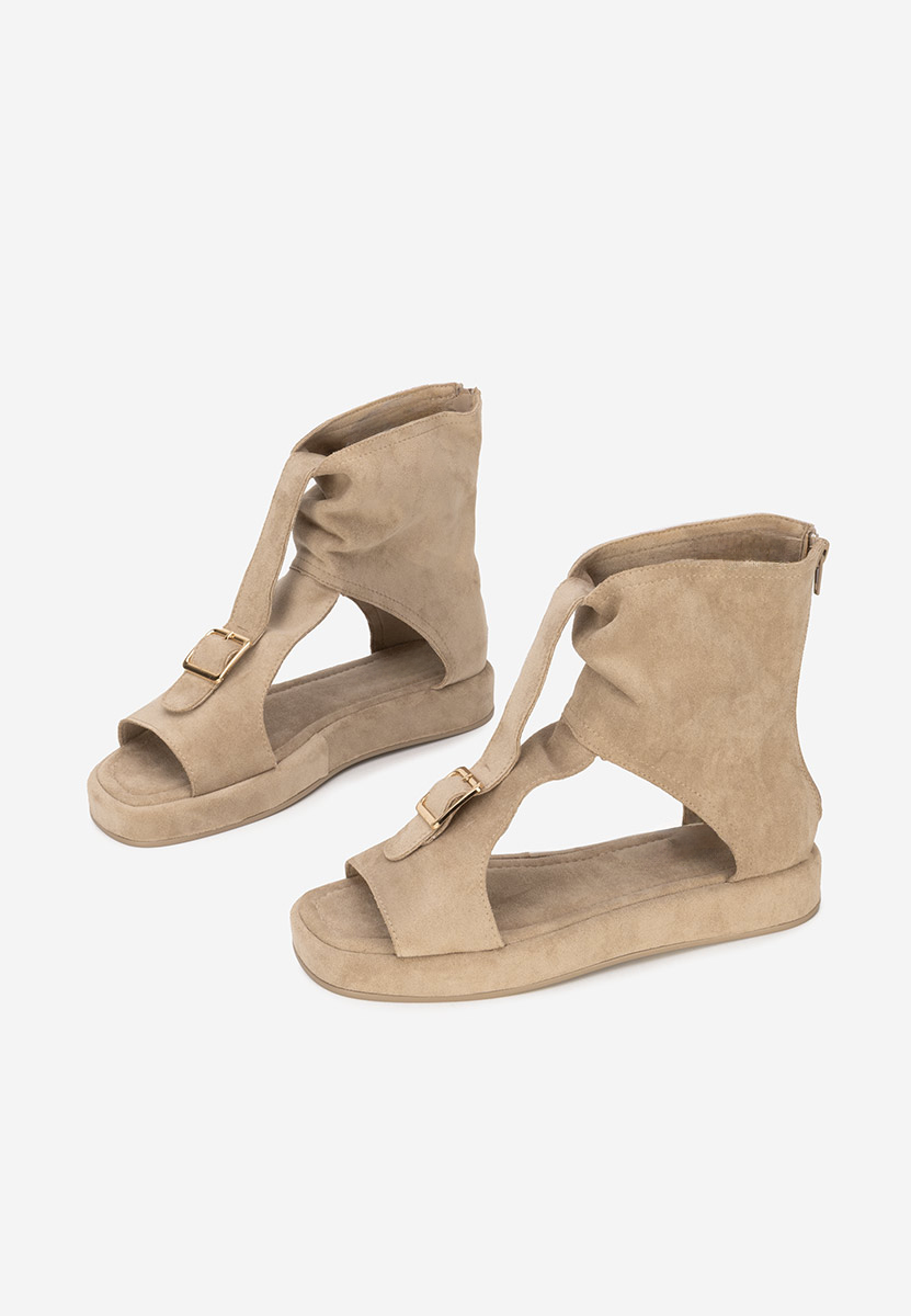 Khaki dámske nízke sandále Petria