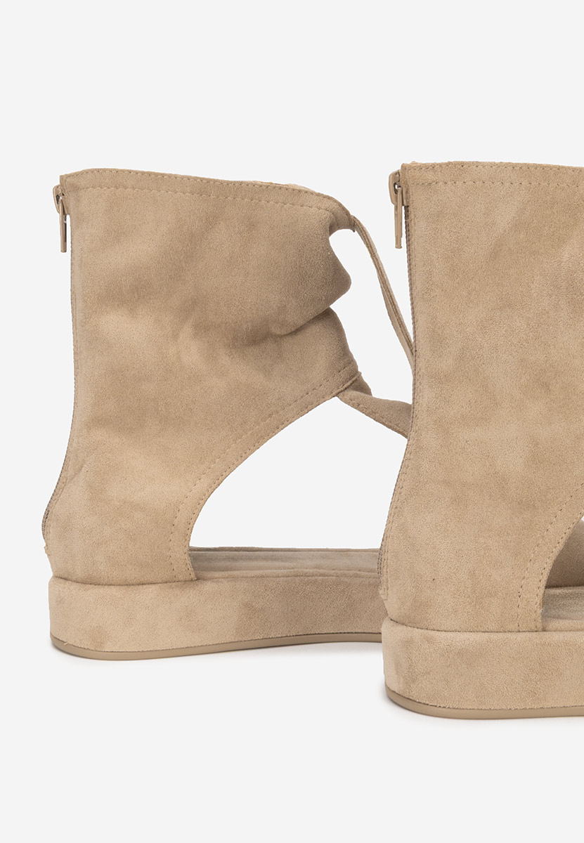 Khaki dámske nízke sandále Petria