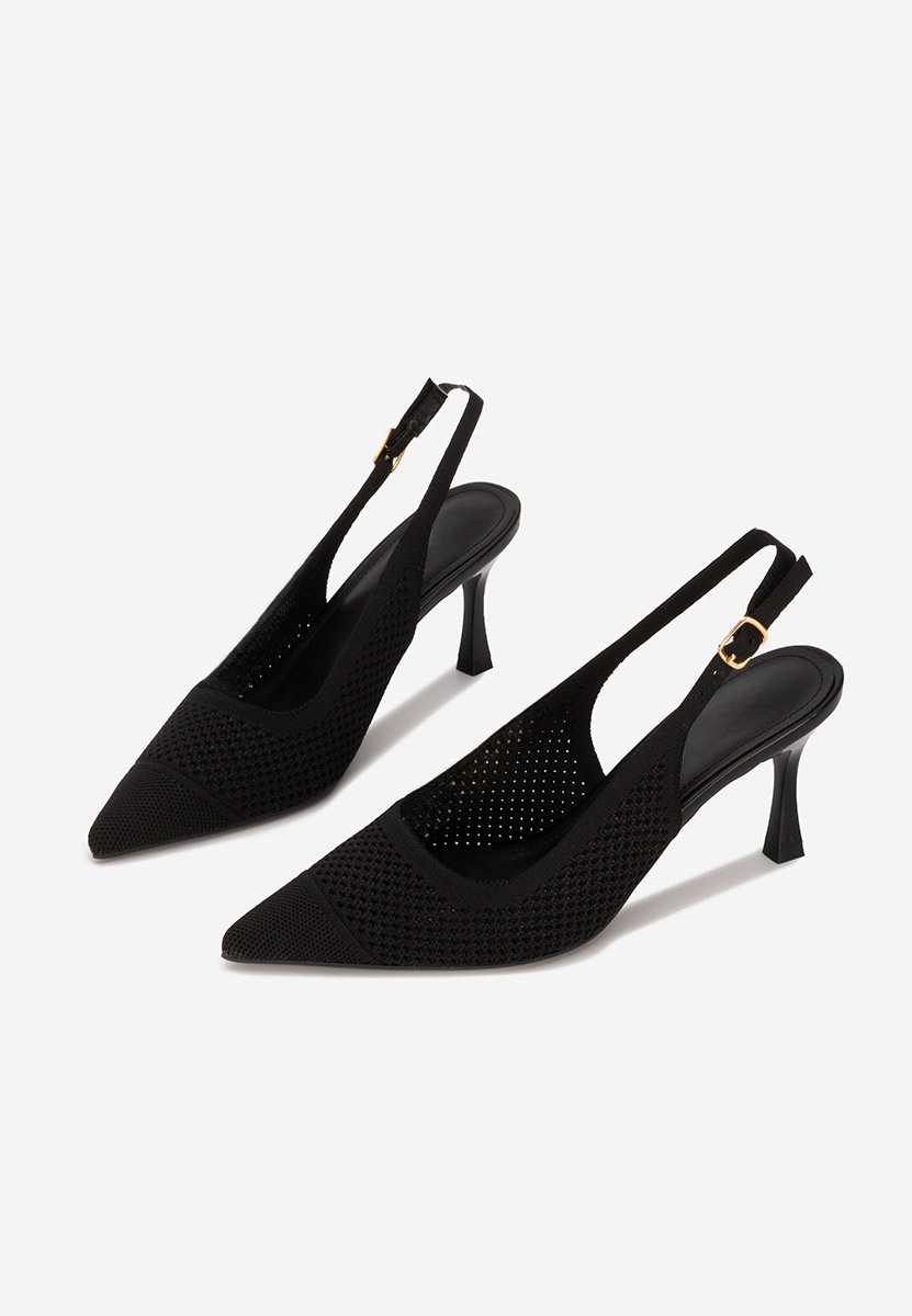 Čierne lodičky s otvorenou pätou Veliria