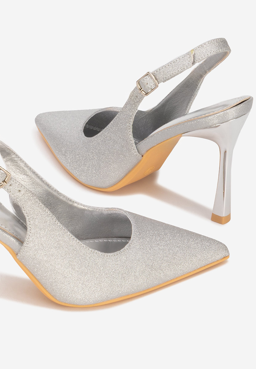 Strieborné lodičky s otvorenou pätou Edinea