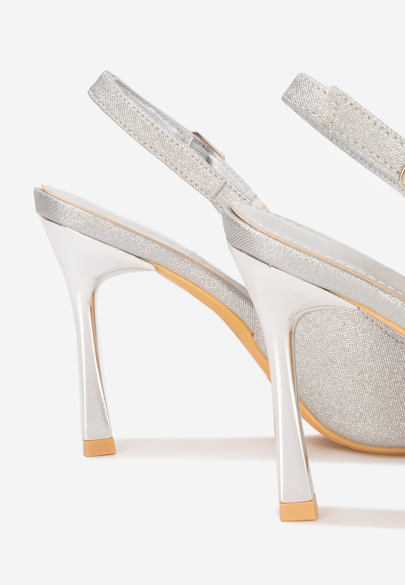 Strieborné lodičky s otvorenou pätou Edinea