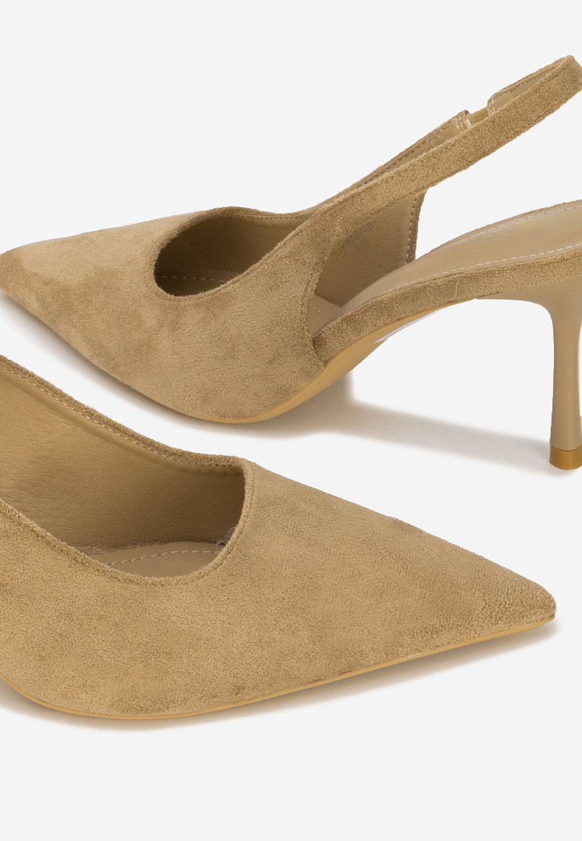 Khaki lodičky s otvorenou pätou Karila