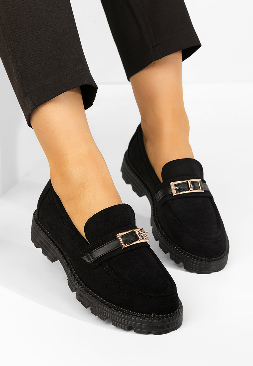 Čierne mokasíny dámske Katiana