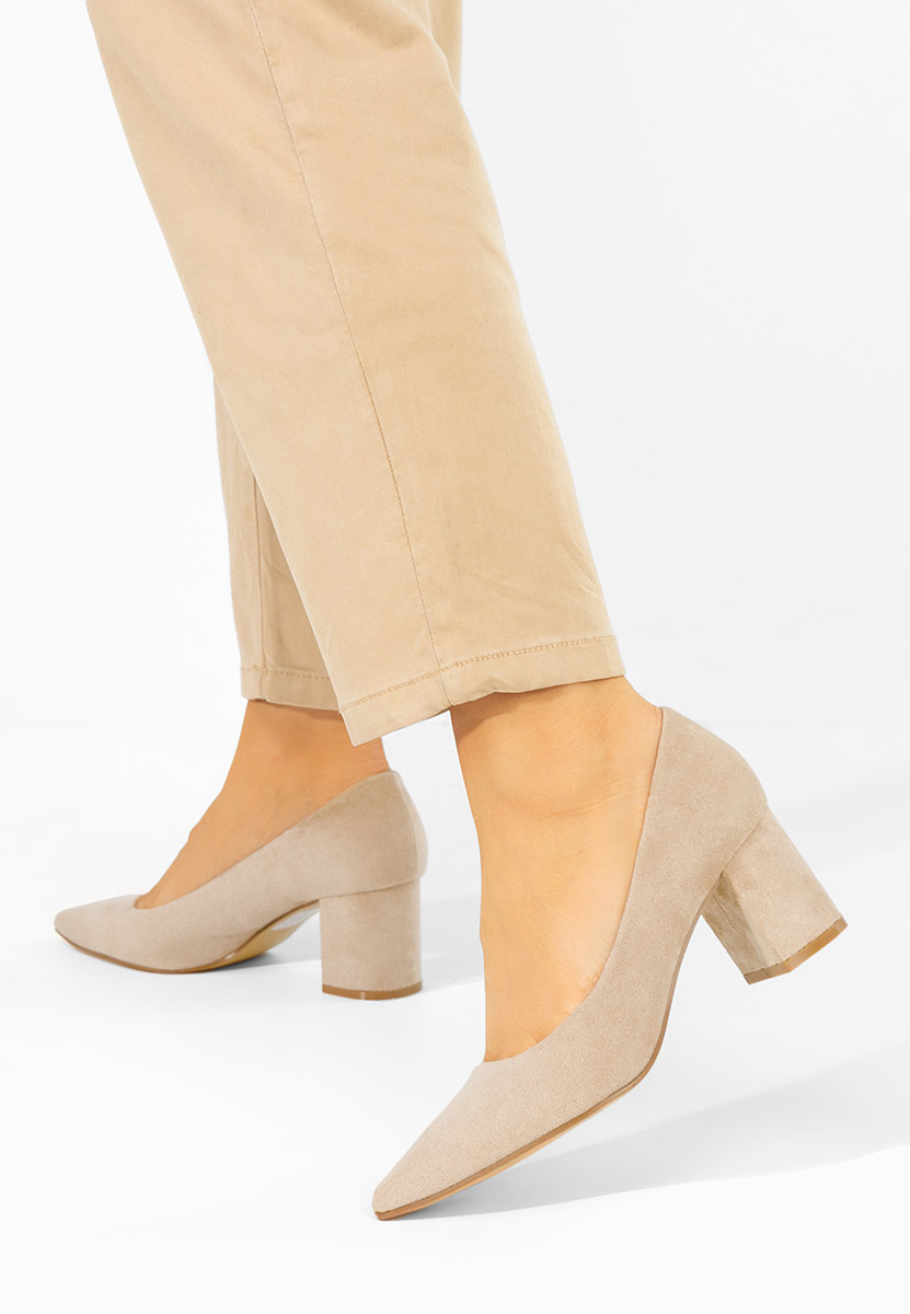 Khaki lodičky na hrubom opätku Jolenia