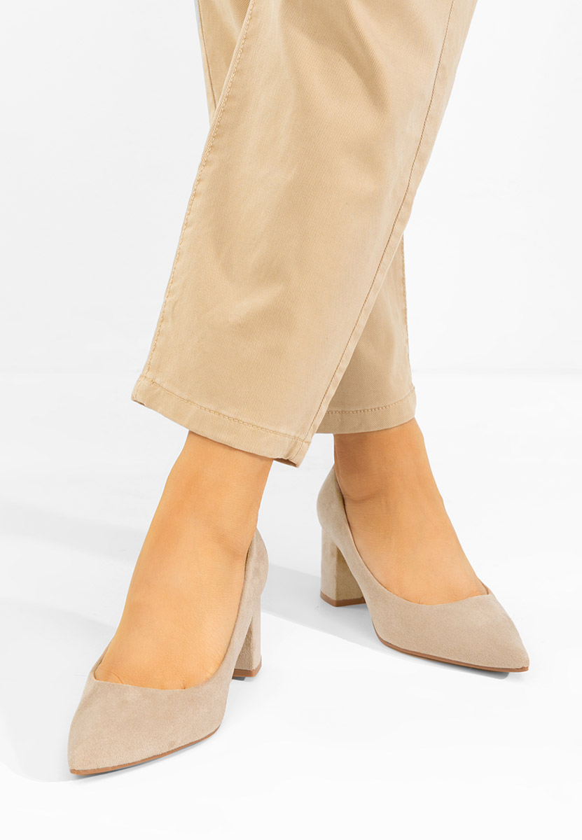 Khaki lodičky na hrubom opätku Jolenia