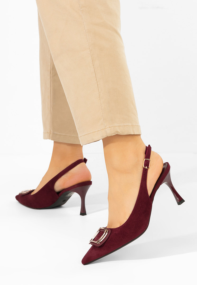 Bordové lodičky s otvorenou pätou Cristelia