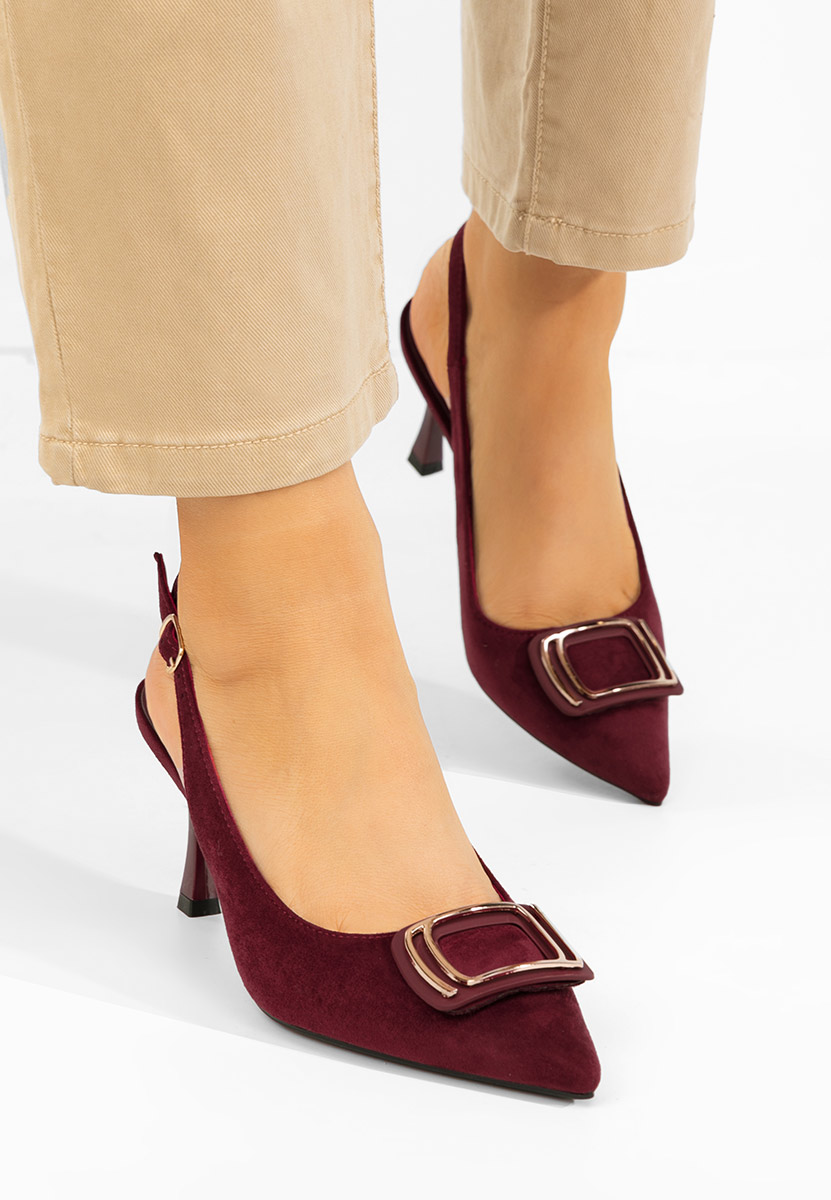 Bordové lodičky s otvorenou pätou Cristelia