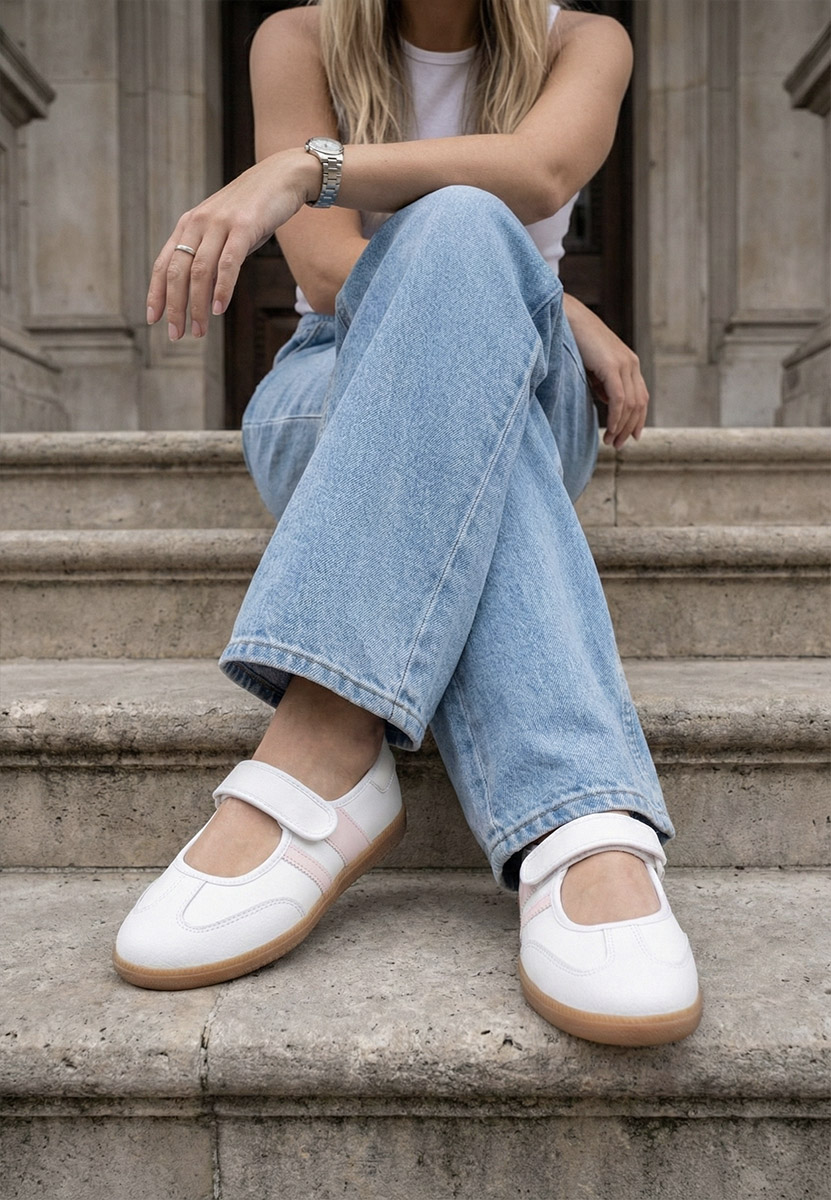 Biele sportove balerinky Elisio V2