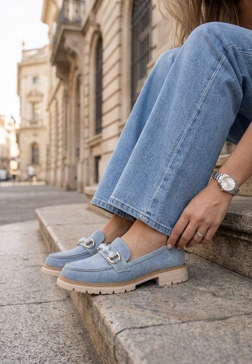 Modré mokasíny dámske Amberlin