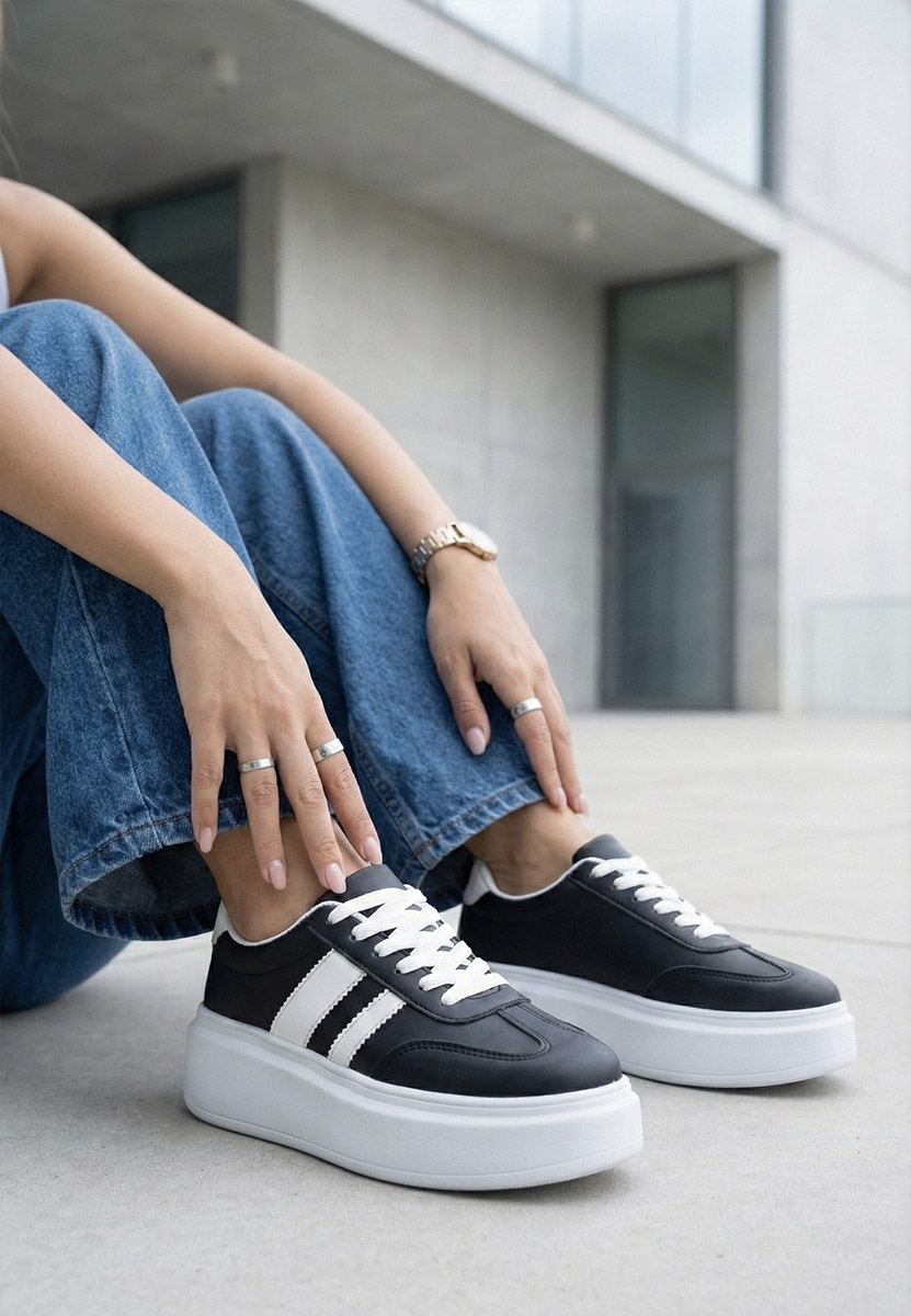 Čierne tenisky na platforme Semana