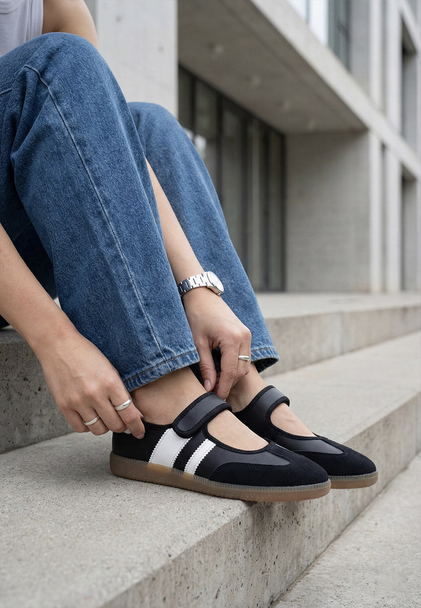 Čierne sportove balerinky Elisio