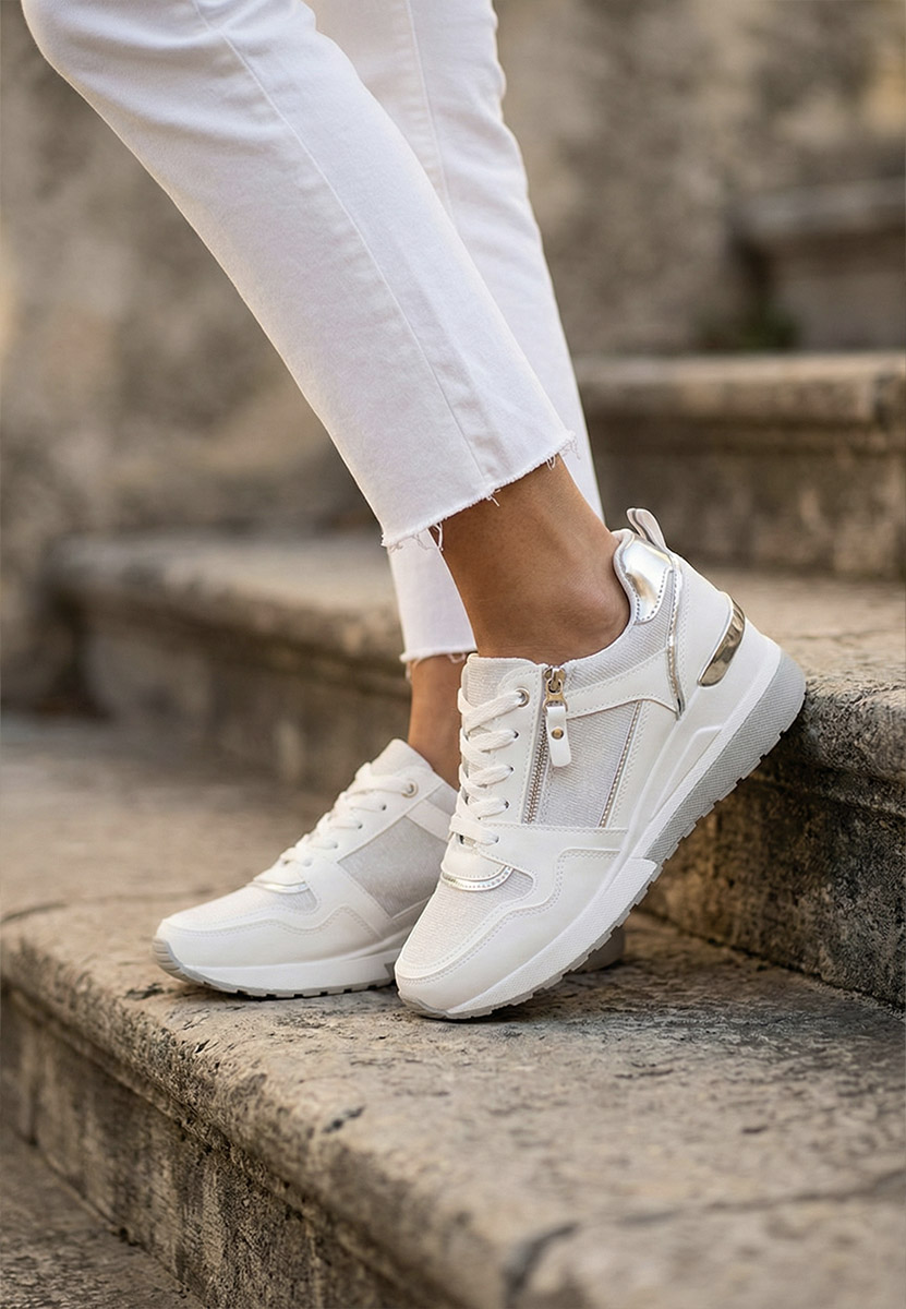 Biele dámske tenisky na platforme Rafina V2