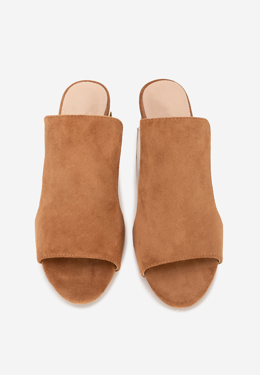 Hnedé šľapky na opätku Floriana V2