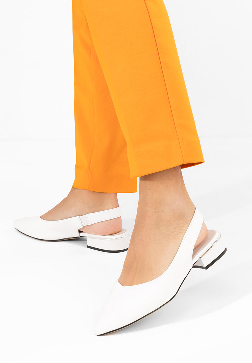 Biele lodičky s otvorenou pätou Melizia