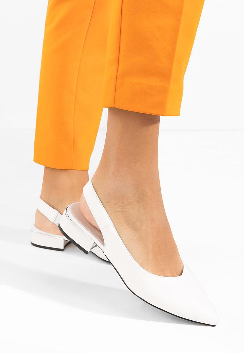 Biele lodičky s otvorenou pätou Melizia