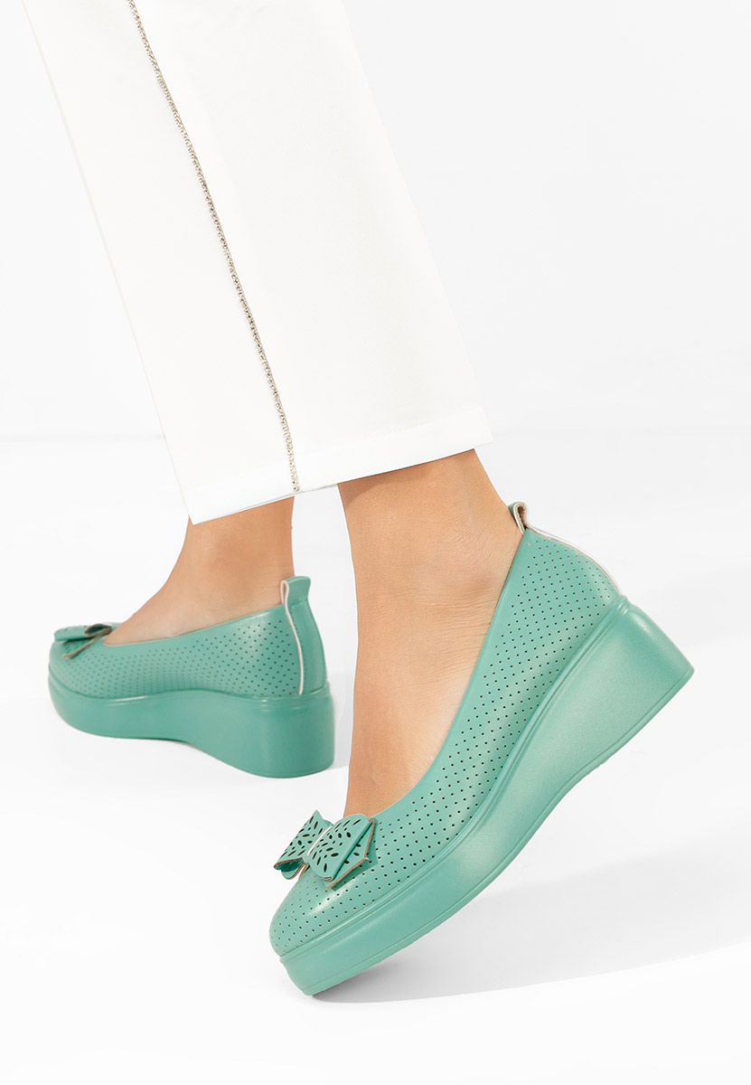 Zelené lodičky na platforme Danetia