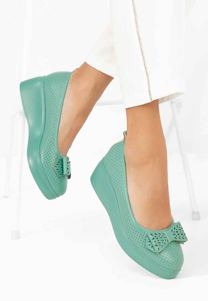 Zelené lodičky na platforme Danetia