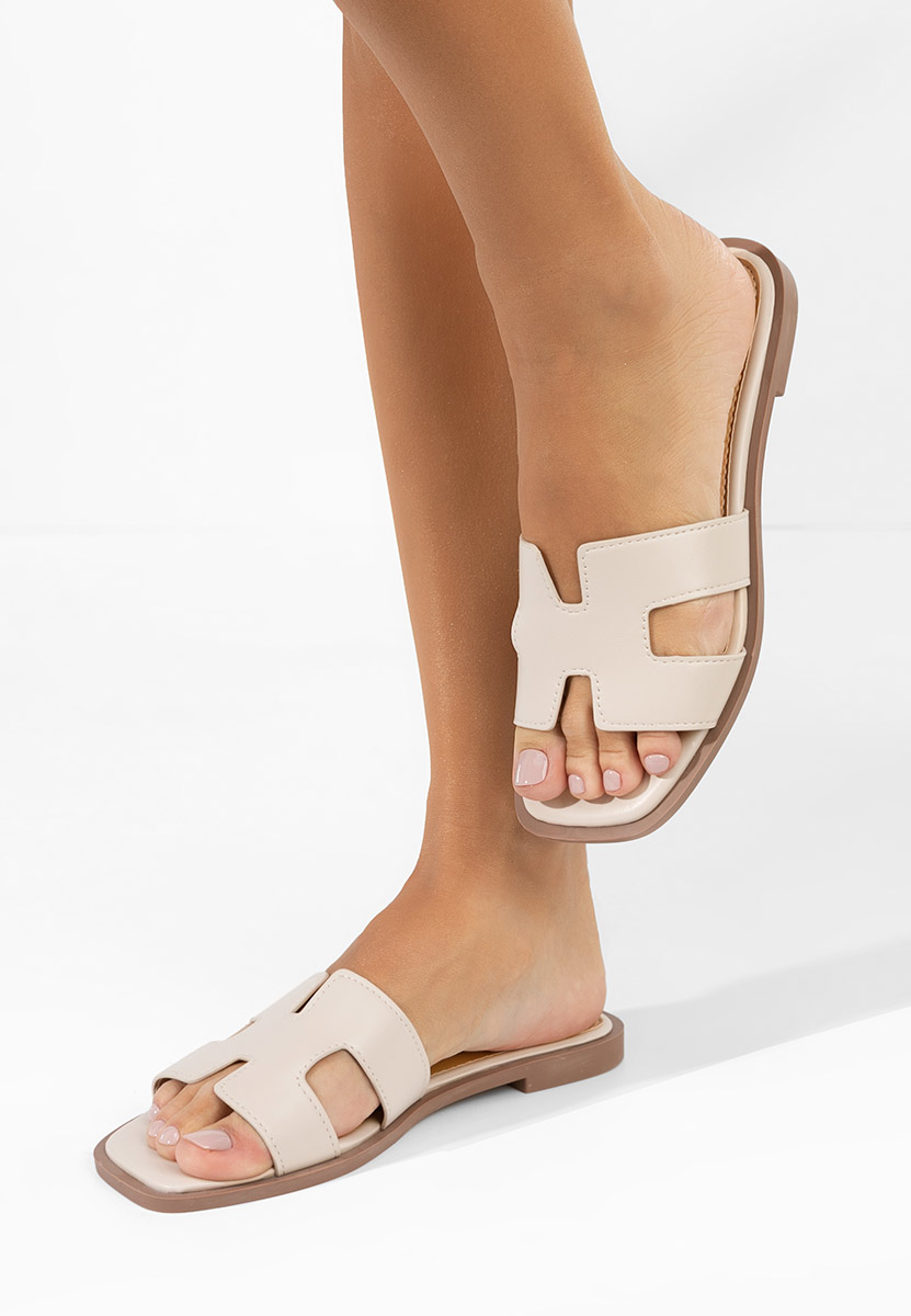 Béžové nízke šľapky Lecya