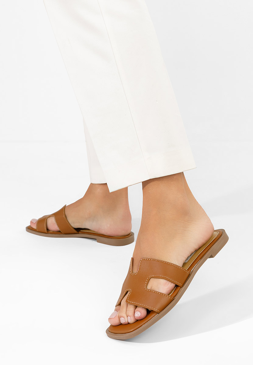 Camelové nízke šľapky Lecya