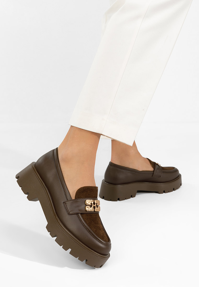 Hnedé mokasíny dámske Karamela